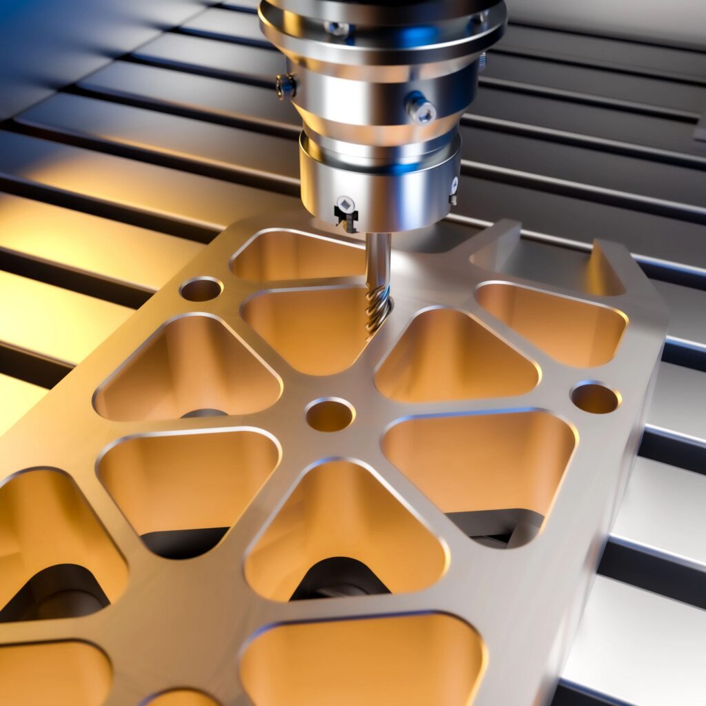 Cnc machine milling metal part with precision engineering